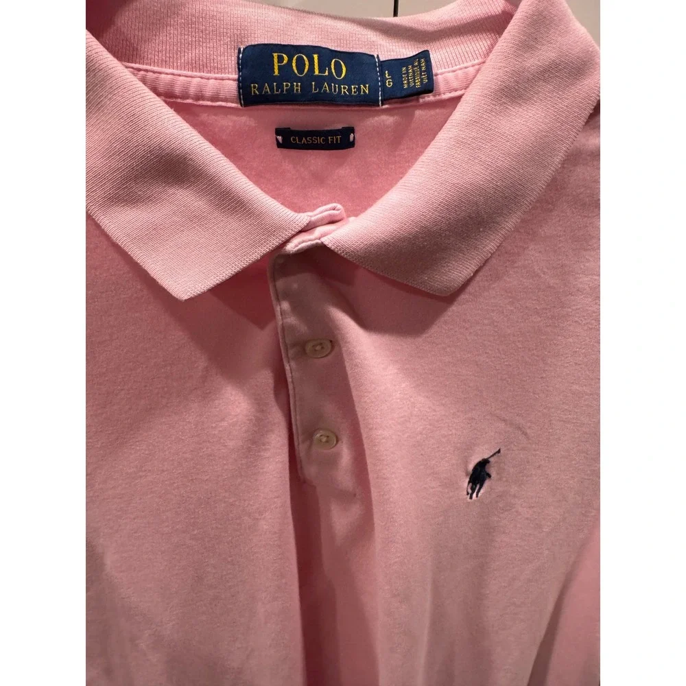 Polo Ralph Lauren Mens Classic Fit Short Sleeve Polo Shirt Pink Large